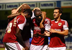 Gillingham V Bristol City Prints: Bristol City Celebrates Jordan Wynter's Goal Against Gillingham in Capital One Cup First Round