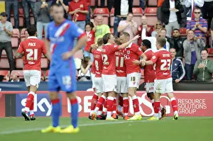 Bristol City V Doncaster Rovers Prints: Bristol City Celebrates: Kieran Agard Scores Against Doncaster Rovers, September 13, 2014