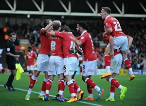 Bristol City V Oldham Athletic Prints: Bristol City Celebrates: Kieran Agard Scores the Winning Goal Against Oldham Athletic