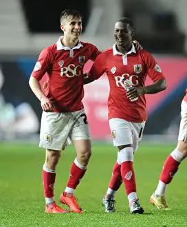 Swindon Prints: Bristol City Celebrates Promotion: Bryan and Agard Rejoice on Final Whistle vs