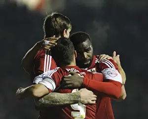 Bristol City Celebrates: Sam Baldock Scores the Winning Goal Against Leyton Orient (November 2013)