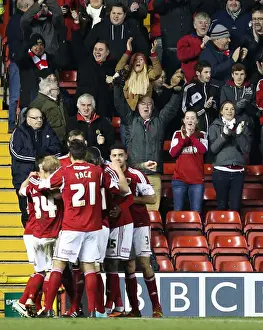 Bristol City Celebrates Sam Baldock's Goal Against Leyton Orient (November 2013)
