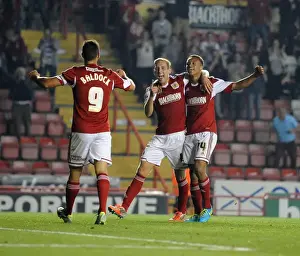 Round 2 Prints: Bristol City Celebrates Scott Wagstaff's Goal Against Crystal Palace in 2013