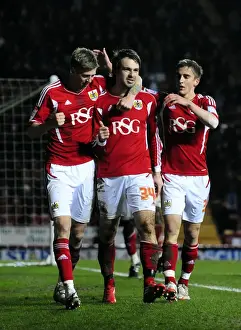 Bristol City V Leicester City Prints: Bristol City Celebrates Victory Over Leicester City: Brett Pitman's Goal