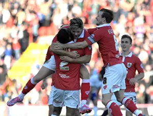 Bristol City V Chesterfield Prints: Bristol City Celebrates Wes Burns Goal Against Chesterfield in Sky Bet League One