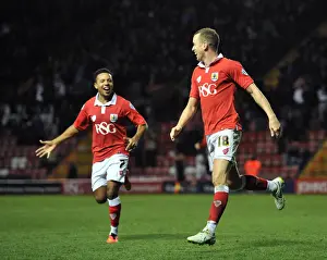 Bristol City Celebrates: Wilbraham and Smith's Goal Scoring Moment (Bristol City vs Coventry City, Johnstones Paint Trophy, 2014)
