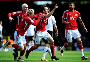 Bristol City Celebrates Win Against Barnsley, 2012 - Cole Skuse and Team Mates