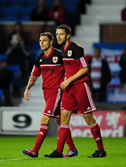 Framed Print : Bristol City Celebration: Anderson and Skuse Rejoice in Pre-Season Victory over Kilmarnock Framed Print : Bristol City Celebration: Anderson and Skuse Rejoice in Pre-Season Victory over Kilmarnock
