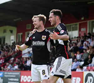 Stevenage V Bristol City Prints: Bristol City Celebration: Wade Elliott and Greg Cunningham