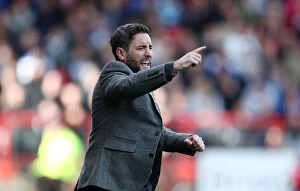Images Dated 14th April 2017: Bristol City Coach Lee Johnson Rallies Team Against Queens Park Rangers, Sky Bet Championship
