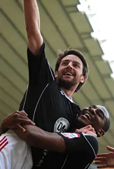Bristol City: Cole Skuse and Marvin Elliott Celebrate Historic Second Goal vs. Derby County in Championship Match (April 30, 2011)