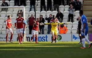 Images Dated 22nd March 2014: Bristol City Contests Colchester United's First Goal in Sky Bet League One Clash