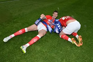 Bristol City Crowned Champions: Aden Flint and Luke Ayling Celebrate Victory over Walsall