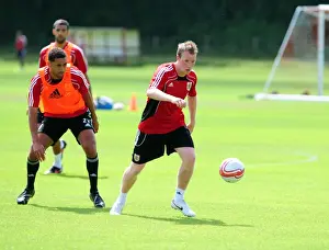Pre-Season Training Prints: Bristol City: David Clarkson Trained in the Shadows of Lewin Nyatanga