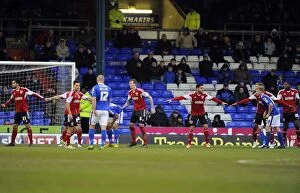 Images Dated 8th February 2014: Bristol City Defending Corner Against Oldham Athletic - Football Match, Oldham v Bristol City