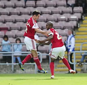 Coventry City V Bristol City Prints: Bristol City: Elliott and Cunningham's Thrilling Goal Celebration vs