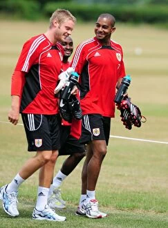 Images Dated 1st July 2010: Bristol City: Elliott, Gerken, and Campbell-Ryce Training Together during Championship Pre-Season