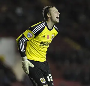 Bristol City: Elliott Parish in Action during FA Cup First Round at Ashton Gate