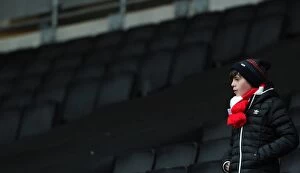 Images Dated 7th February 2015: Bristol City Fan Arrives Early at Stadium MK for MK Dons vs. Bristol City