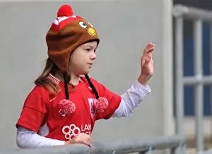 Bristol City V Blackburn Rovers Prints: Bristol City Fan Cheers on Team at Ashton Gate Stadium during Bristol City vs