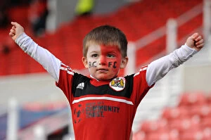 Images Dated 15th November 2014: Bristol City Fan in Face Paint at Swindon Town vs. Bristol City Match