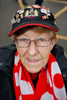 Bristol City V West Ham United - Fans Prints: Bristol City Fan in Pin Badge Cap at Ashton Gate Stadium, 2015