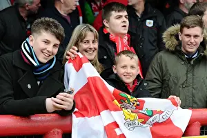 Brentford V Bristol City Prints: Bristol City Fans in Action at Brentford's Griffin Park during Sky Bet Championship Match
