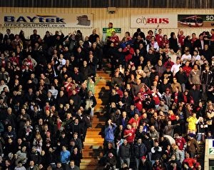 Images Dated 16th March 2010: Bristol City Fans in Action: Championship Clash against Plymouth Argyle (16-03-2010)