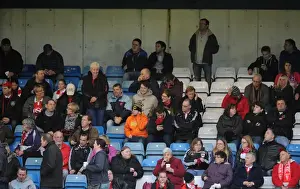 Bristol City Fans in Action at Gillingham's Priestfield Stadium during FA Cup Match