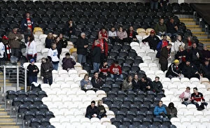 Images Dated 19th April 2013: Bristol City Fans in Action at KC Stadium during Championship Match, 2013