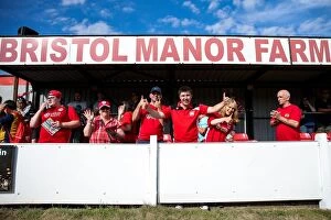 Images Dated 9th July 2017: Bristol City Fans in Action: Pre-season Friendly Against Bristol Manor Farm, 2017