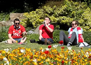 Bristol City V Coventry City (Champions) Prints: Bristol City Fans Bask in the Sun before Ashton Gate Showdown vs. Coventry City