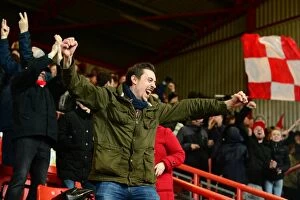 Images Dated 17th March 2017: Bristol City Fans Celebrate at Ashton Gate during Sky Bet Championship Match against Huddersfield