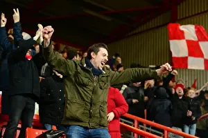 Framed Print : Bristol City Fans Celebrate at Ashton Gate during Sky Bet Championship Match against Huddersfield Town Framed Print : Bristol City Fans Celebrate at Ashton Gate during Sky Bet Championship Match against Huddersfield Town