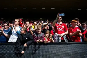Bristol City V Birmingham City Prints: Bristol City Fans Celebrate Championship Victory: Uniting in Applause (Bristol City v Birmingham City)