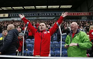 Blackburn Rovers V Bristol City Prints: Bristol City Fans Celebrate at Ewood Park during Sky Bet Championship Match against Blackburn Rovers