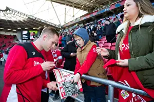 Bristol City V Cardiff City Prints: Bristol City Fans Celebrate with Gustav Engvall during Bristol City vs Cardiff City