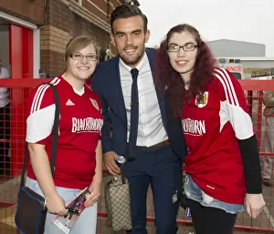 Bristol City Fans Celebrate with Marlon Pack after Victory over MK Dons, September 2014