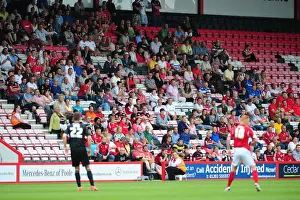 Framed Print : Bristol City Fans Cheer at Bournemouth's Goldsands Stadium (2013) - Pre-Season Friendly