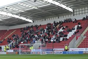 Images Dated 29th March 2014: Bristol City Fans Cheer at Rotherham United's New York Stadium during Sky Bet League One Match, 2014