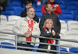 Bristol City Fans Cheering Loudly at Cardiff City Stadium, October 2016