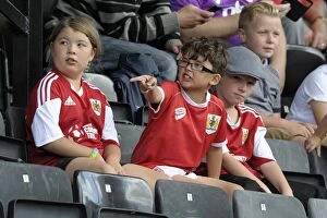 Images Dated 31st August 2014: Bristol City Fans Cheering Loudly at Notts County's Meadow Lane (August 2014)