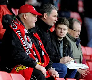 Walsall V Bristol City Prints: Bristol City Fans Cheering Loudly at Walsall's Banks Stadium