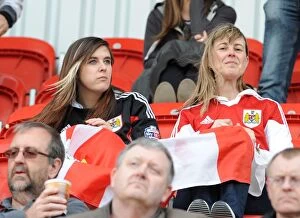 Images Dated 29th March 2014: Bristol City Fans Cheering at Rotherham United's New York Stadium (2014)