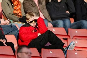 Images Dated 25th October 2014: Bristol City Fans on Edge: 2-2 Stalemate against Barnsley, October 2014