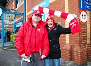 Images Dated 23rd January 2016: Bristol City Fans at Elland Road: Intense Championship Clash Between Leeds United
