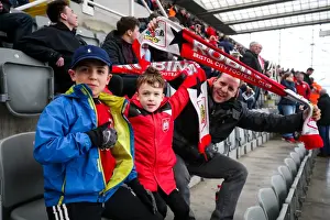Bristol City Fans Euphoria at St. James Park during Newcastle United Match, Sky Bet EFL Championship (25/02/2017)