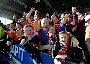 Images Dated 25th April 2015: Bristol City Fans Exuberance at Proact Stadium during Chesterfield vs