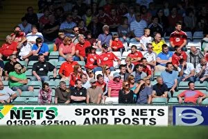 Bristol City v Yeovil Collection: Bristol City Fans in Full Force at Huish Park: Pre-Season Friendly Against Yeovil Town