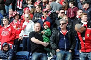 Images Dated 11th April 2015: Bristol City Fans in Full Force at Preston North End's Deepdale